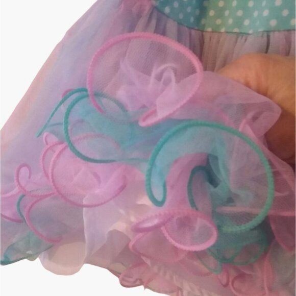 Bonnie Jean Easter Bunny Appliqued Blue White Polka Dot Dress Girls Size 24 mont - Picture 5 of 6